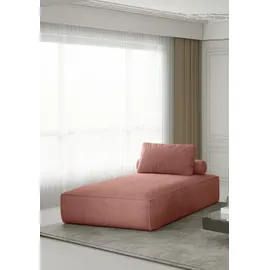 Fun Möbel Sofa Set 2-teilig Sezlong und Sofa 3-Sitzer CELES in Stoff Scala Koralle - Rot