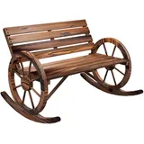 Outsunny Schaukelbank Dunkelbraun, Holz, 88x74x105 cm, Gartenmöbel, Gartenbänke