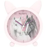 Depesche Miss Melody Depesche 13260 Miss Melody Fantasy Horse - Wecker in Rosa für Kinder, mit Pferde Motiv und Ohren, lautlose Uhr mit Licht-Funktion, inklusive Batterie