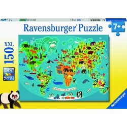 Ravensburger Tiere Weltkarte Puzzle (150 Teile)