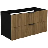 duschspa Waschtisch Unterschrank Waschtischunterschrank Waschbeckenunterschrank Badschrank, 50-120cm Hängeschrank, Matt / Hochglanz schwarz 99 cm x 52 cm x 46.3 cm