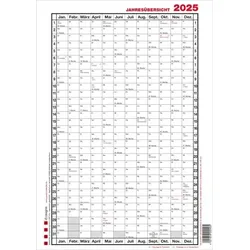 Jahresübersicht A4 12 Monate Kalendarium 2025