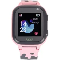 Spiel Smartwatch für Kinder, wasserdichte Touchscreen 2G GSM Handy Smartwatch, mit LBS Standort, Sprachanruf, SOS, Klassenmodus, für 4–12 Jahre (Rosa)