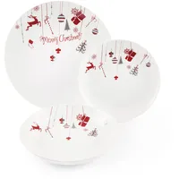 Excelsa Merry Christmas Geschirr 18-tlg. weiß/rot