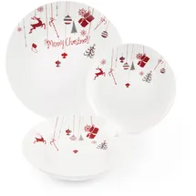 Excelsa Merry Christmas Geschirr 18-tlg. weiß/rot