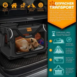 TRESKO Hunde-Transportbox 92 x 63 x 63 cm Schwarz