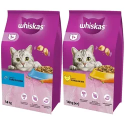 WHISKAS Adult 14 kg mit Huhn und Gemüse + WHISKAS Adult 14 kg mit Thunfisch und Gemüse