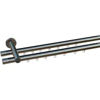 INDEKO Gardinenstange INDEKO "Consul", silber (edelstahlfarben), L:130cm Ø:20mm, Aluminium, Gardinenstangen, Innenlauf Komplett-Set inkl. Gleitern und Montagematerial