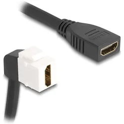 Delock HDMI-Kabel - HDMI weiblich zu HDMI weiblich abgewinkelt, Keystone - 20 cm