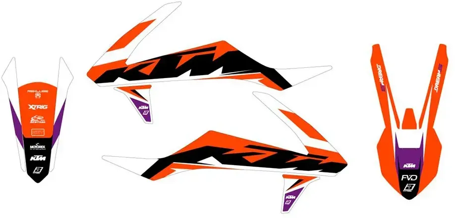 Blackbird Racing Dream 5 Ktm Exc 250 2017/exc 250 Tpi 18-19 Aufkleber - Black / Blue / Orange / White - One Size