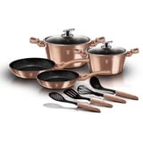 Berlinger Haus Rose Gold Topf-Set 8-tlg. 2 x Kochtopf + 2 x  Bratpfanne + 4 x Küchenutensilien