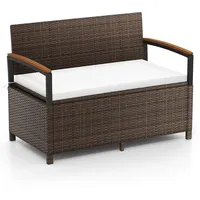 Fantask Gartenbank 120 x 61 x 84 cm Grau/Weiß