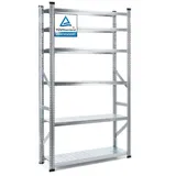 Proregal Fachbodenregal Silber, Metall, 120x210x40 cm, Freizeit, Heimwerken, Werkstatt, Schwerlastregale