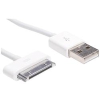 Akyga USB-Kabel USB-A Stecker, Apple 30pol. Stecker 1.00m Weiß AK-USB-08