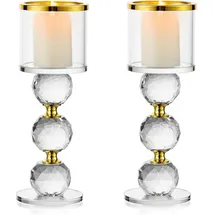 luxuskollektion Stabkerzenhalter Kristall Glas Gold