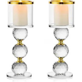 luxuskollektion Stabkerzenhalter Kristall Glas Gold