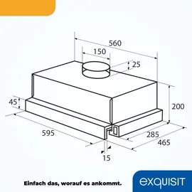 Exquisit FSH 61-8 C Flachschirmhaube 59,5 cm Weiß