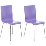 TPFLiving Besucherstuhl Peppo Holz Lila 2er Set