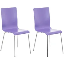 TPFLiving Besucherstuhl Peppo Holz Lila 2er Set