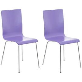 TPFLiving Besucherstuhl Peppo Holz Lila 2er Set