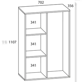 VCM Putzschrank Lona Mini mit Türen Weiß