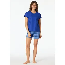 SCHIESSER Shorty Casual Essentials Pyjama-Shirt Blau XL (42)