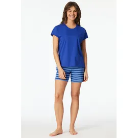 SCHIESSER Shorty Casual Essentials Pyjama-Shirt Blau XL (42)