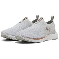 Puma Softride Remi Slip-on Knit Wn'S Road Running Shoes, Ash Gray-Puma White-Rose Gold, 41 EU