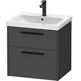 Duravit D-Code Waschtischunterschrank DC46700BD490000 ,Griff Diamantschwarz, Graphit Matt, Wandhängend, Schubkästen 2, 584x555x460 mm