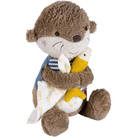 Fehn Nachtlicht Otter Theo – Schlummerlicht & Einschlafhilfe: Kuscheltier mit „Glow-in-The-Dark“-Bestickung & Nachtlicht-Modul, für Babys & Kleinkinder ab 0+ Monaten