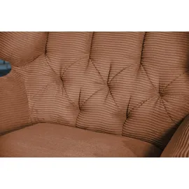 KAWOLA Relaxsessel CHARME Cord 80 x 70 x 100 cm Braun mit Kissen