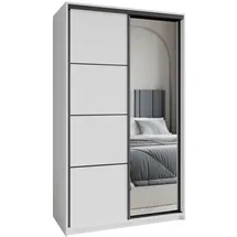 masseno Schwebetürenschrank VARO 120 x 205 x 60 cm Weiß