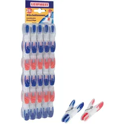 LEIFHEIT Wäscheklammern blau/transparent und rot/transparent