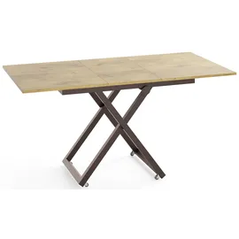 WFL GROUP Axen Braun Eiche 120-160 x 80 x 38-75 cm