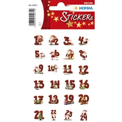 HERMA Schmucketikett Decor Lebkuchenzahlen 3 Blatt