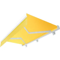 Vollkassettenmarkise | Elektrisch | B:T 3,0 x 2,5 m | Gelb | Neigungswinkel 5° bis 90° | Kassettenmarkise, Elektrische Markise, Markise Vollkassette