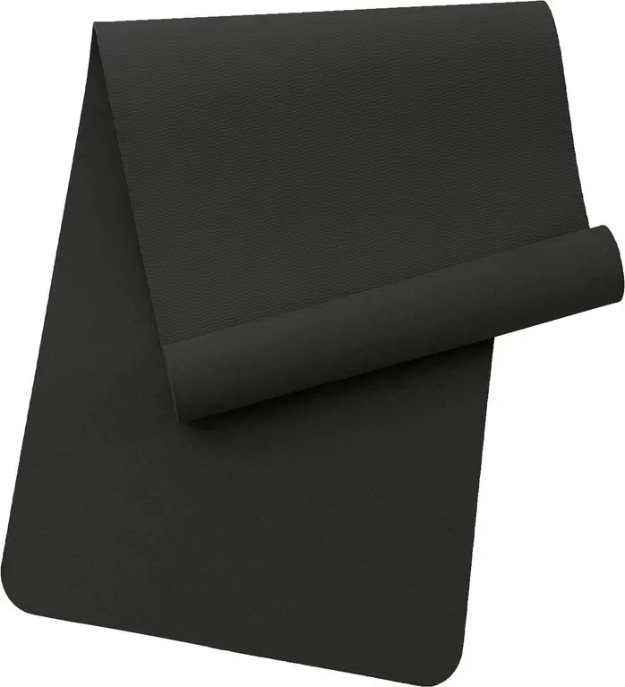 MISS LULU Good Nite Yogamatte Trainingsmatte für das Heim-Fitnessstudio rutschfeste Yogamatte für Damen und Herren dicke Trainingsmatte mit Tragegurt umweltfreundliches TPE 183 x 61 x 0,6 cm (Schwarz)