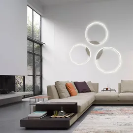 s.luce LED Ring Wandlampe & Deckenleuchte Dimmbar modern rund Aluminium / Ø 100cm