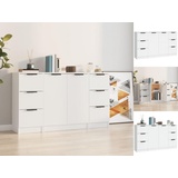 vidaXL Sideboards 3 Stk. Weiß Holzwerkstoff