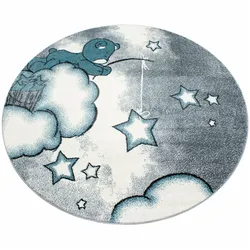 Wunderschöne Kinderteppiche Teppich mit Stern Himmel Motiven Rund / Viereckig