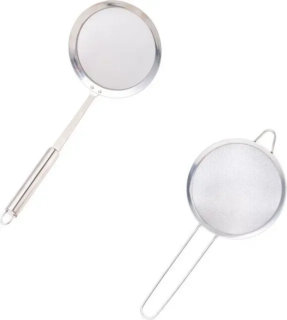 BJ 304 Edelstahlsieb, Sieb, Sieb, Sojamilchsieb, Sieb, feinmaschig, Aufschäumlöffel, Mehlsieb, zweiteiliges Set