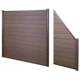 MCW Windschutz WPC-Sichtschutz Savoie 282 x 180 cm Braun 2 St.