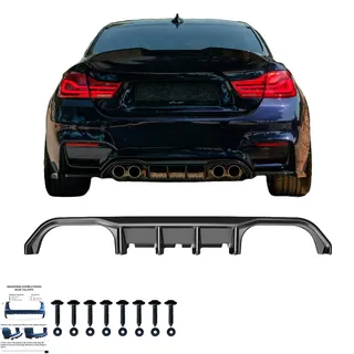Heckschürze Heckdiffusor kompatibel mit BMW M4 F82 2014 bis 2021 Schwarz glänzend