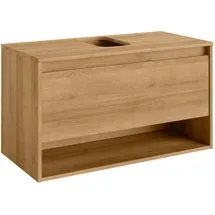 Fackelmann Waschbeckenunterschrank Natura 93,4 x 52,3 x 45,5 cm Braun