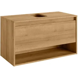 Fackelmann Waschbeckenunterschrank Natura 93,4 x 52,3 x 45,5 cm Braun