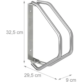 Relaxdays Fahrradständer 4er Set Wandmontage Silber