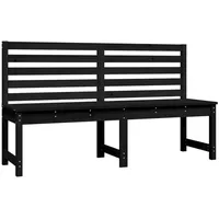Furnicato Gartenbank Schwarz 157,5 cm Massivholz Kiefer