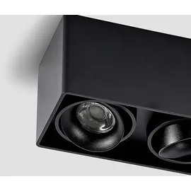 ARCCHIO Kubika Downlight GU10) 2-flammig Schwarz aus Aluminium (2 flammig, - 18.6 - 9.4