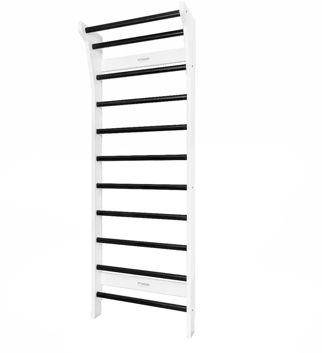FitWood Upplyft Wallbar Sprossenwand Weiß (Schwarz Schritt)