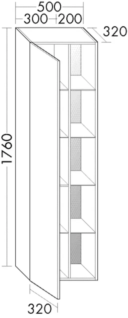 Burgbad Hochschrank Badu 1760x500x320 Frassino Dekor Cappuccino, HSZC050LF3697 HSZC050LF3697